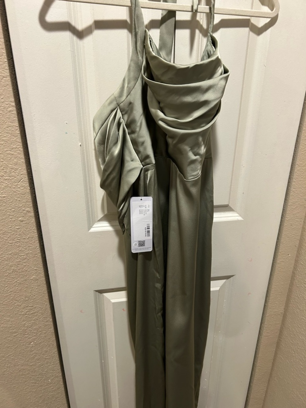 NWT Azazie Milo Bridesmaid Pistachio Satin Dress , XS /0 - Picture 7 of 13